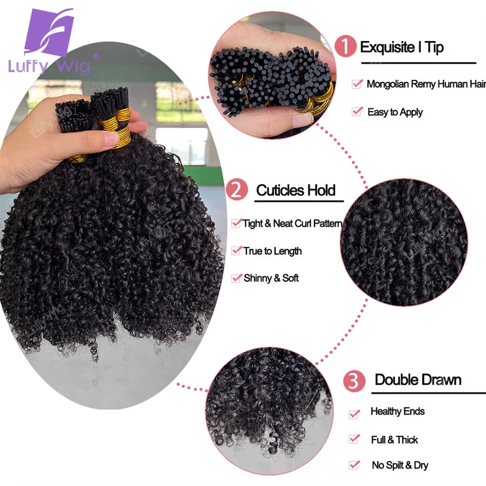 Afro Kinky I-Tips - The Ultimate 4C Blend Extension